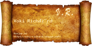 Voki Richárd névjegykártya